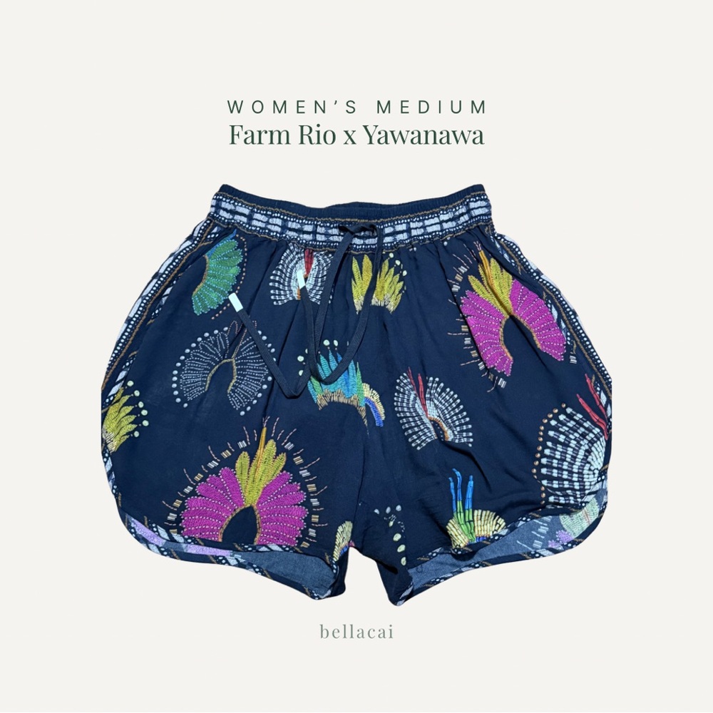 Farm Rio x Yawanawa | Women's Limited Release Headdress Shorts Size Medium